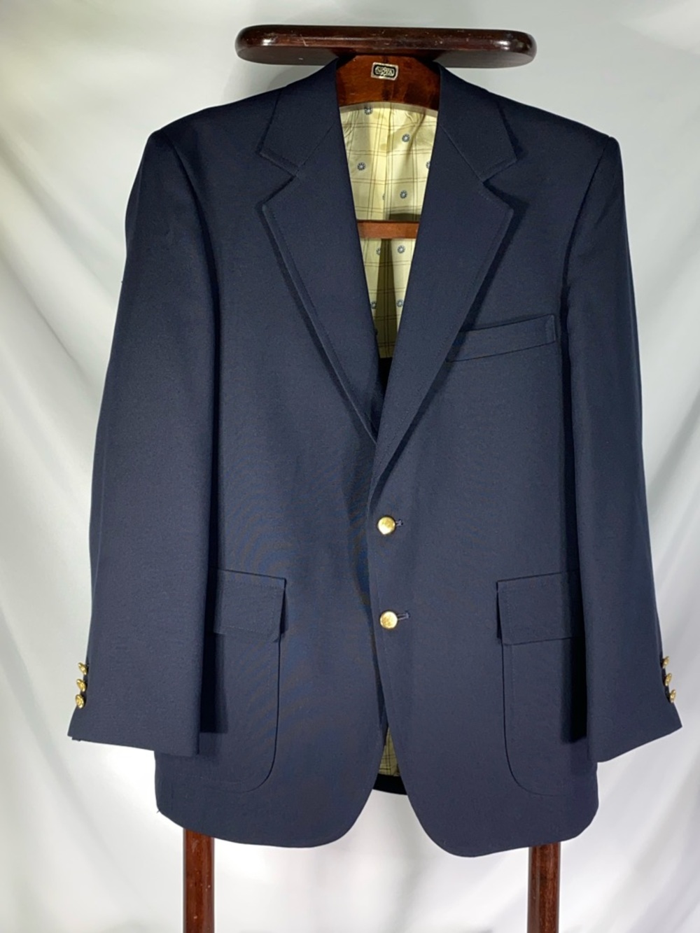 Sears & Roebuck Men's Navy Blue Vintage Blazer with Gold Buttons